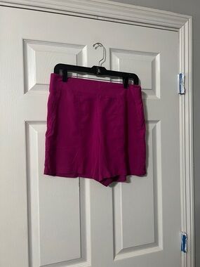 Wildfox Magenta High-Waist Pull-On Shorts